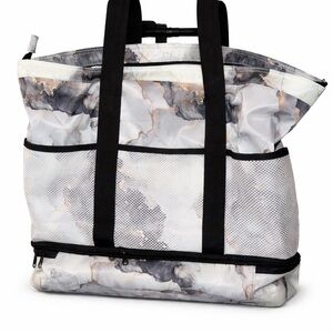 Marble Print Tote Bag with detachable cooler